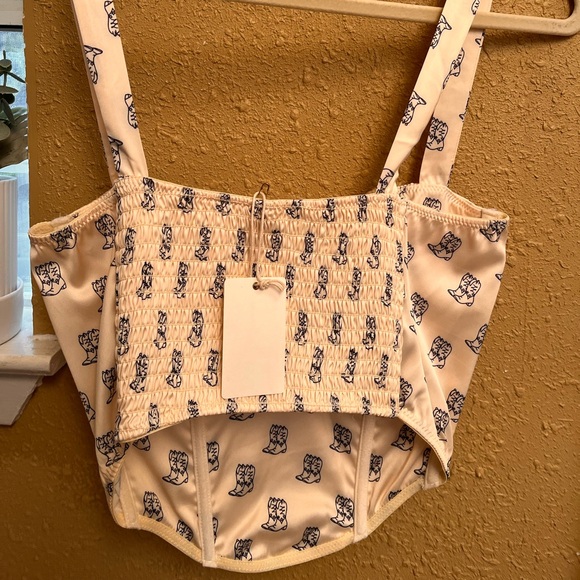 Cowboy boot print corset top - Picture 4 of 4